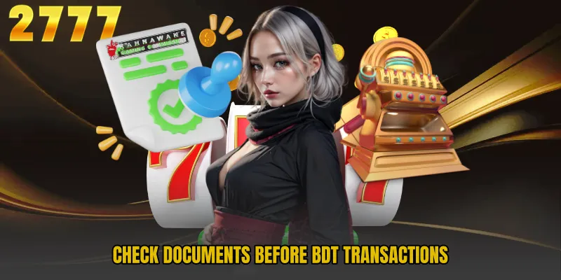 Check documents before BDT transactions