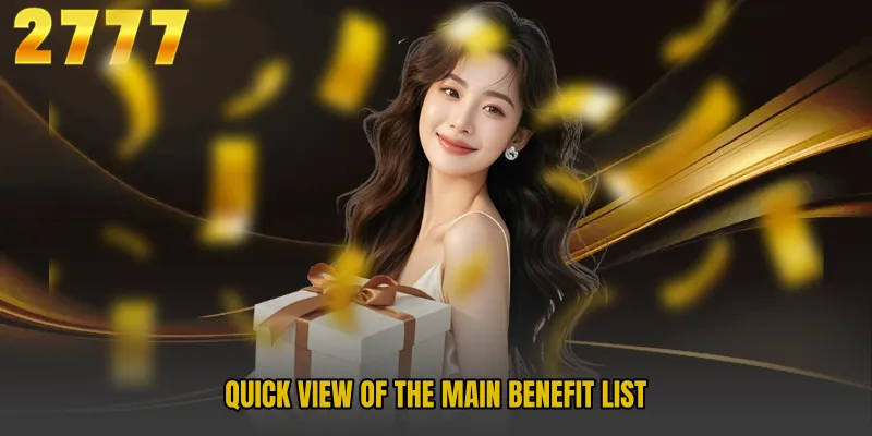 Quick view of the main benefit list